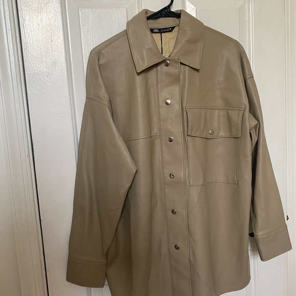 ZARA Leather Overshirt - Picture 1 of 3